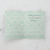 Fleur di Lys Damask - Geburtskarte Karte (Innenseite)