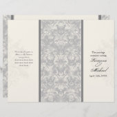 Fleur di Lys Damask - Gray Formal Wedding Program (Vorne/Hinten)