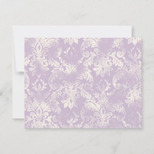 Fleur di Lys Damask - Lilac Save the Date Card (Rückseite)