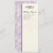 Fleur di Lys Damask - Lilac Wedding Program Programm (Vorne/Hinten)