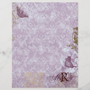 Fleur di Lys Damask - Mit Monogramm Scrapbook-Seit