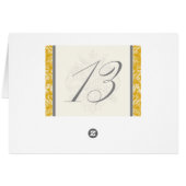 Fleur di Lys Damask Mustard Tischnummer 13 Cards (Rückseite Horizontal)