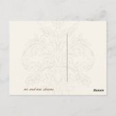 Fleur di Lys Damask Orange Vielen Dank Anmerkung P Postkarte (Rückseite)