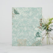 Fleur di Lys Damask - Stationery & Rezept (Stehend Vorderseite)