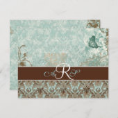 Fleur di Lys Damask - UAWG Response Card RSVP Karte (Vorne/Hinten)