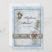 Fleur di Lys Damask vs2 - Damast-Blumenstrudel Einladung (Vorderseite)