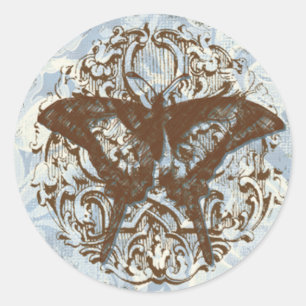 Fleur di Lys Damask vs2 - Hochzeitsticker-Siegel Runder Aufkleber