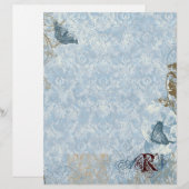 Fleur di Lys Damask vs. 2 - Mit Monogramm Stationi (Vorne/Hinten)