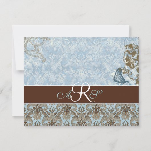 Fleur di Lys Damask vs 2 - UAWG Response Card RSVP Karte (Vorderseite)