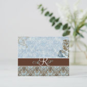 Fleur di Lys Damask vs 2 - UAWG Response Card RSVP Karte (Stehend Vorderseite)