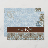 Fleur di Lys Damask vs 2 - UAWG Response Card RSVP Karte (Vorne/Hinten)