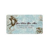 Fleur di Lys Damask Wedding Mailing Shipping Label Adressaufkleber (Vorne)