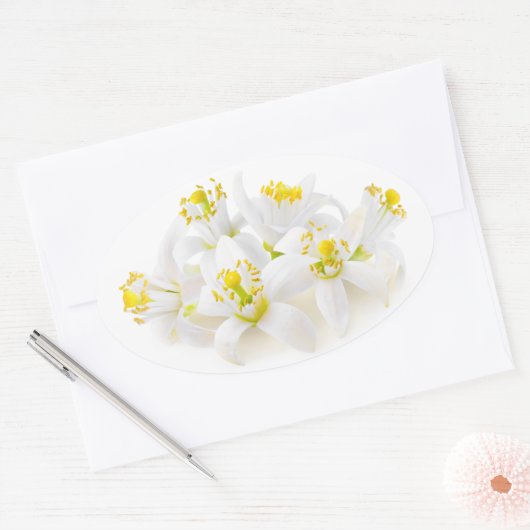 Fleur d'oranger ovaler aufkleber (Umschlag)