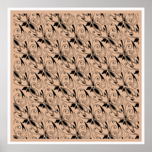 Fleur, ein Art-Déco-Blume-Muster Poster