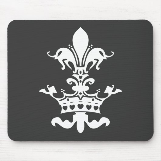 Fleur Herz-Krone - Schwarzes Mousepad (Vorne)