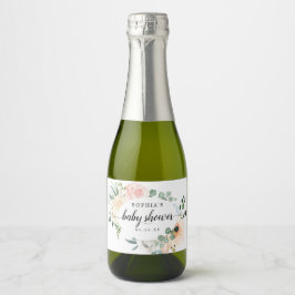 Fleur Jolie Baby Shower Sparkling Wine Labels Schaumweinetikett