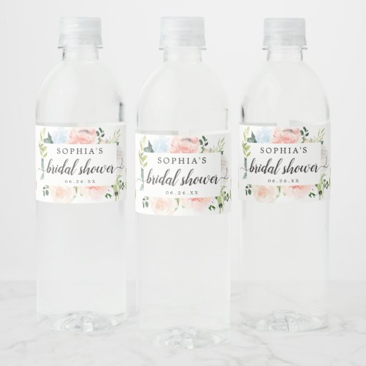 Fleur Jolie Brautparty Water Bottle Labels Wasserflaschenetikett (Flaschen)