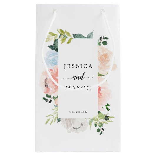 Fleur Jolie Floral Hotel Wedding Gift Bag Kleine Geschenktüte (Rückseite)