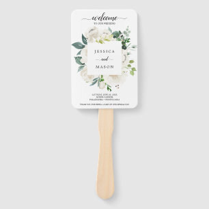 Fleur Jolie Watercolor Floral Wedding Program Fan Fächer