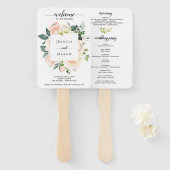 Fleur Jolie Watercolor Floral Wedding Program Fan Fächer (Vorne und Hinten)