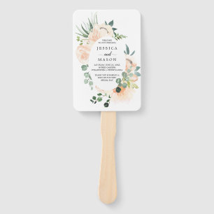 Fleur Jolie Watercolor Floral Wedding Program Fan Fächer