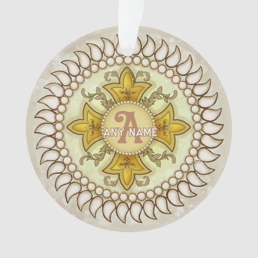 Fleur-Medaillon-Monogramm Ornament (Vorderseite)