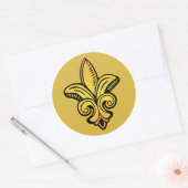Fleur Medieval - Gold Runder Aufkleber (Umschlag)