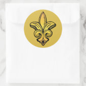 Fleur Medieval - Gold Runder Aufkleber (Tasche)