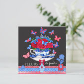 Fleur Porcelain Cup Card Feiertagskarte (Stehend Vorderseite)