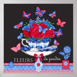 Fleur Porcelain Cup und Blume Poster