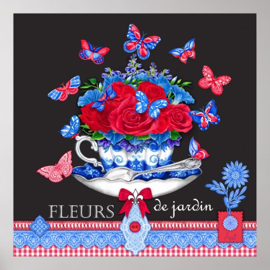 Fleur Porcelain Cup und Blume Poster (Vorne)