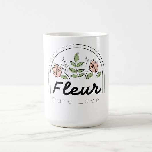 Fleur – Pure Love Florales Logo Kaffeetasse (Mittel)