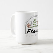 Fleur – Pure Love Florales Logo Kaffeetasse (Vorderseite Links)