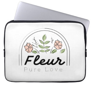Fleur – Pure Love Florales Logo Laptopschutzhülle