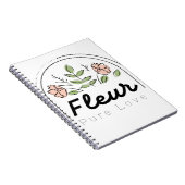 Fleur – Pure Love Florales Logo Notizblock (Rechte Seite)