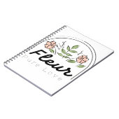 Fleur – Pure Love Florales Logo Notizblock (Linke Seite)
