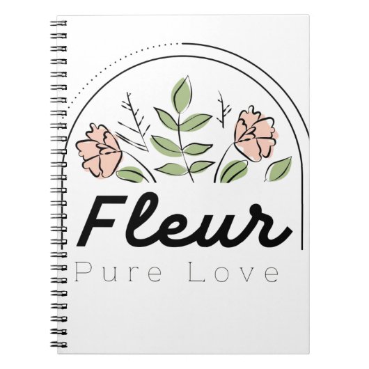 Fleur – Pure Love Florales Logo Notizblock (Vorderseite)