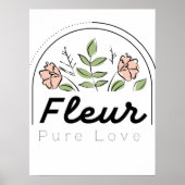 Fleur – Pure Love Florales Logo Poster (Vorne)