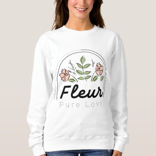 Fleur – Pure Love Florales Logo Sweatshirt (Vorderseite)