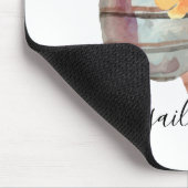 Fleur Sunrise Blush Wasserfarbe Individuelle Name Mousepad (Ecke)
