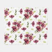 Fleur Watercolor Floral Blanket Fleecedecke (Vorderseite (Horizontal))