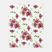Fleur Watercolor Poppy Blanket Fleecedecke (Vorderseite)