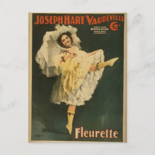Fleurette, "Joseph Hart Vaudeville Co." Retro Thea Postkarte
