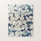 Fleuri - Cyanotyp - Hortensia-Blüten Puzzle (Vertikal)