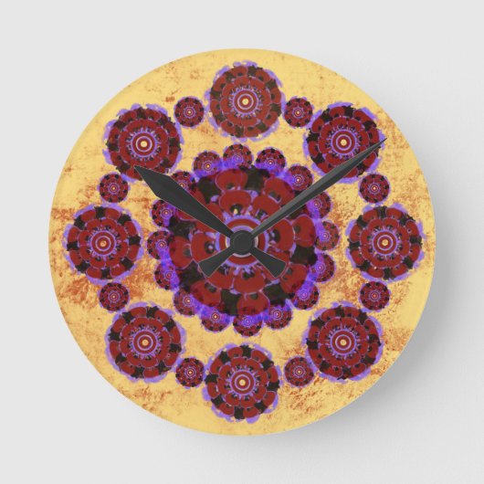 Fleuri Mandala Runde Wanduhr (Vorderseite)