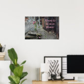 Fleuris là où tu es plantée Pink Floral Poster (Heimbüro)