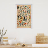 Fleurs by Adolphe Millot  Vintage Botanical Poster (Küche)