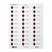 Fleurs de Lis Monogram Labels Pink Schwarz-weiß (Vorne)