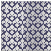 Fleurs-de-lys Silber und Blau Stoff (Muster)