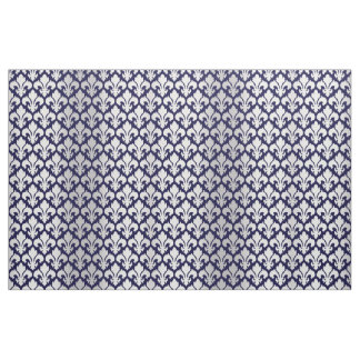 Fleurs-de-lys Silber und Blau Stoff